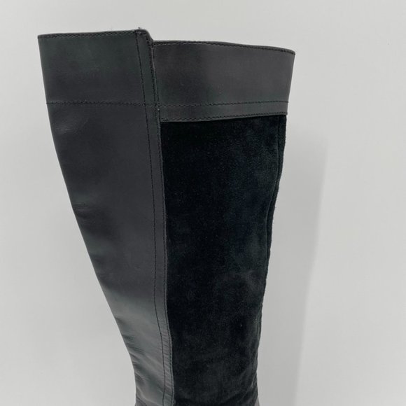 Franco Sarto Womens Black Leather & Suede Side Zip Boot Size 9.5 - Picture 5 of 13